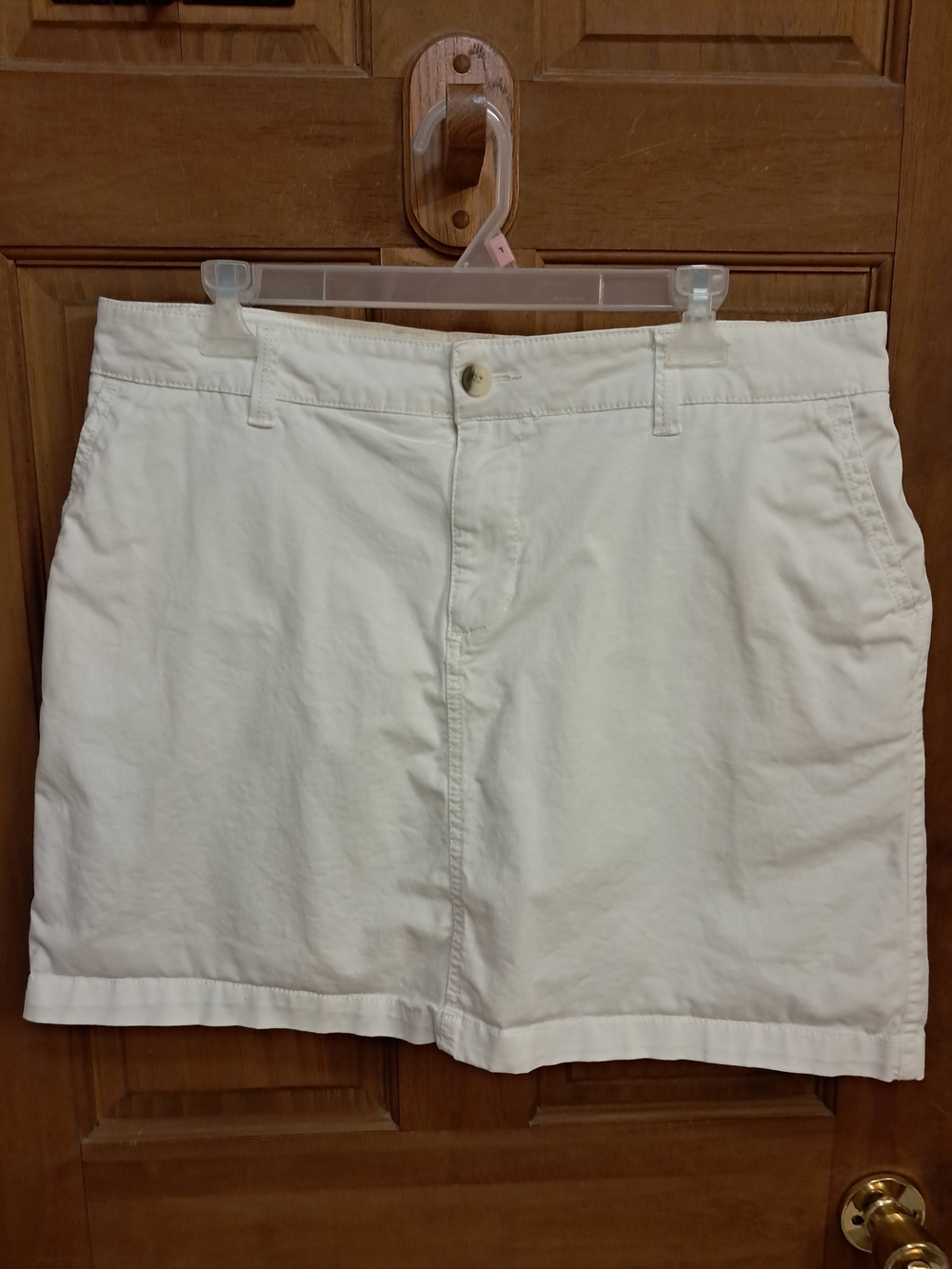 Women's White Casual Cotton Skorts